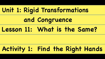 8th Grade Illustrative Mathematics: Gr. 8; Unit 1; Lesson 11_1: Find the Right Hands