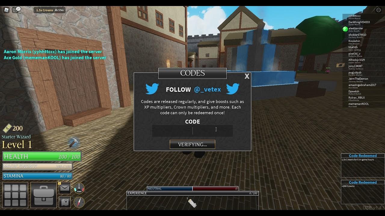 some codes i know in roblox world of magic YouTube