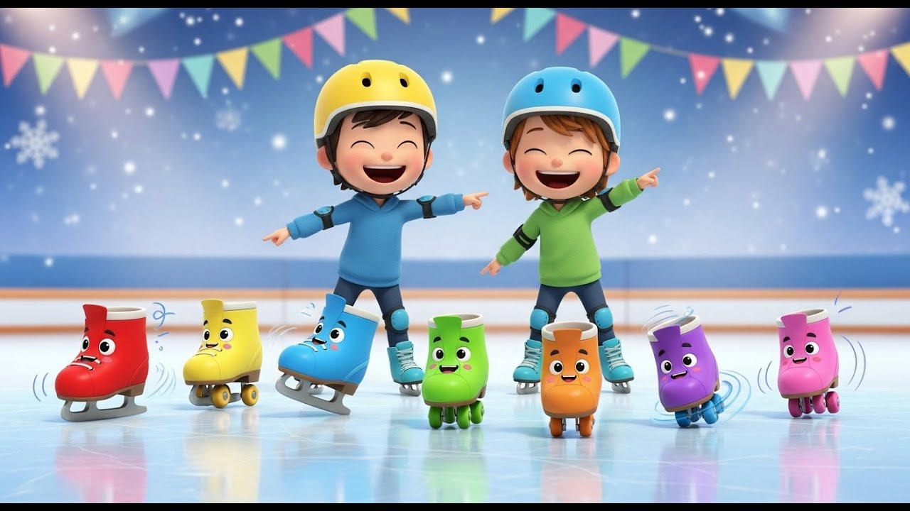 Seven Little Toy Skates Glide Glide Glide | Sports & Movement Song for Kids