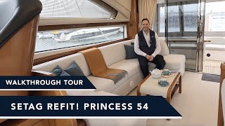 Setag Yachts boat Refit! Princess 54 Complete transformation  Superyacht Tour! Walkthrough interior