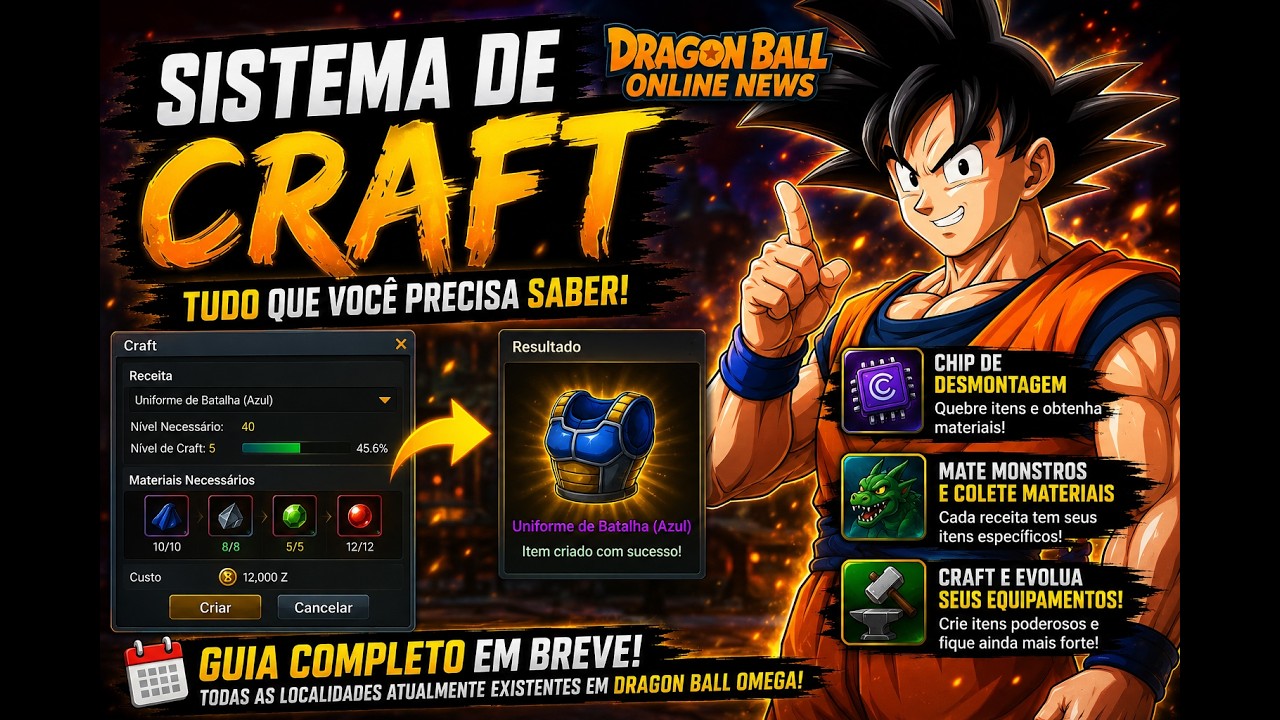 SISTEMA DE CRAFT COMPLETO! Como Criar Itens no Dragon Ball Online Omega #dragonballz