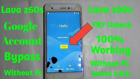 Lava z60s frp unlock without pc /lava z60s Google account bypass in hindi