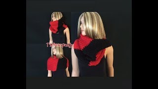 How to Knit a UNISEX Diagonal Stitch Cowl / Neck Warmer Pattern #533│by ThePatterFamily