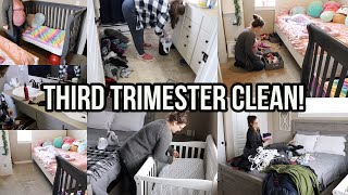 THIRD TRIMESTER CLEAN WITH ME | TONS OF LAUNDRY AND DAILY CLEANING | LAST CLEAN BEFORE BABY! 2023