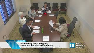 08/18/26 Metropolitan Council Committee: Government Operations & Regulations