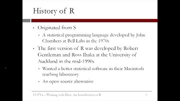 1.3.2 Working with Data - Video 1: History of R