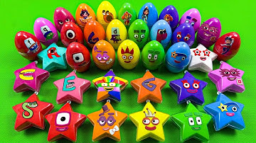 Numberblocks 🏳️‍🌈 Find Alphablocks with Mini Eggs, Stars Slime Coloring! Satisfying Slime