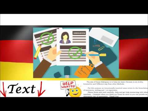 Job Interview  in German Language. Dialogue for Intermediate and Advanced Level