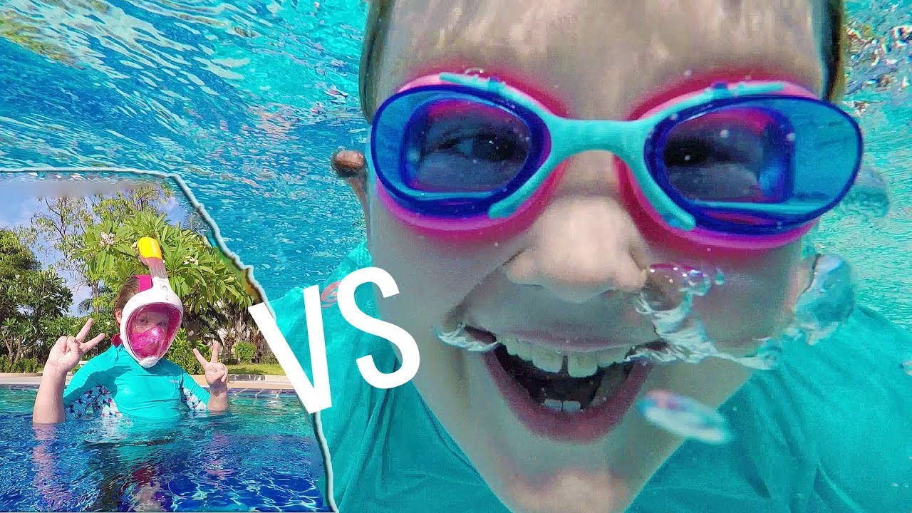 МАСКА ДЛЯ ПЛАВАНИЯ vs ОЧКИ. Плаваем в бассейне и пробуем ЛАСТЫ ДЛЯ РУК ...