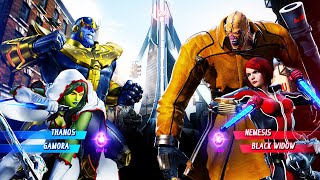 Thanos & Gamora vs Nemesis & Black Widow (Very Hard) Marvel vs Capcom | 4K UHD Gameplay