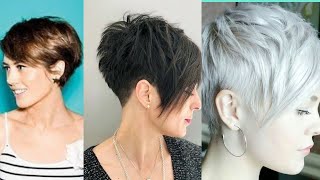 Golden pixie haircuts style top trending 20-2023 | round face pixie cut