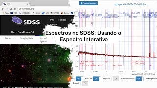 Espectros no SDSS: Examinando Espectros com a Ferramenta Interativa