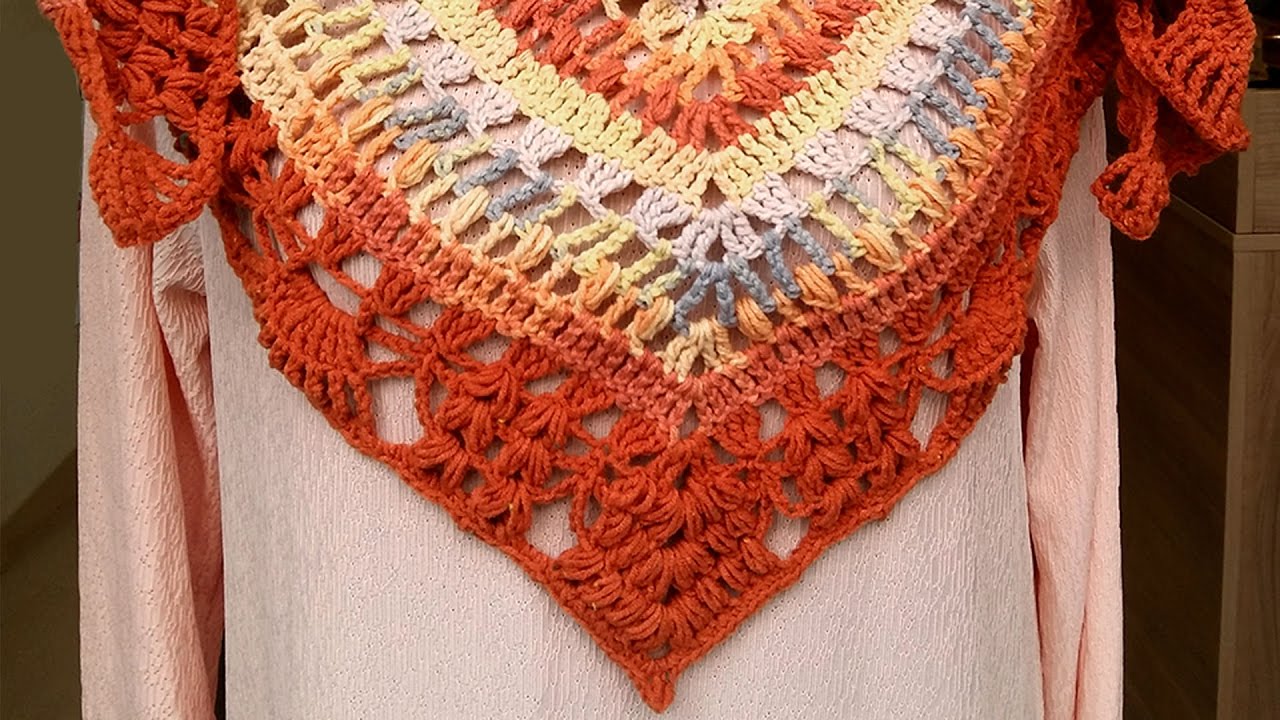 طريقة عمل شال V مثلث صيفي و شتوي 2017 | طريقة عمل الأطراف