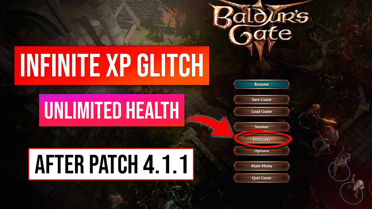 Baldur’s Gate 3 XP Glitch Infinite XP Exploit Patch 4.1.1 Unlimited Healing Level Up Fast