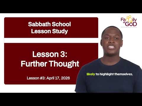 Sabbath School Lesson Summary: Lesson 3 (Friday)