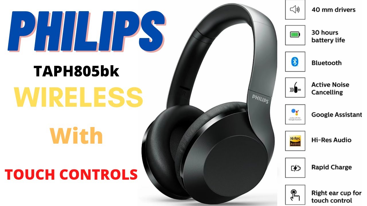 Philips headphones, Philips wireless headphones   Philips taph805bk wireless touch panel unboxing