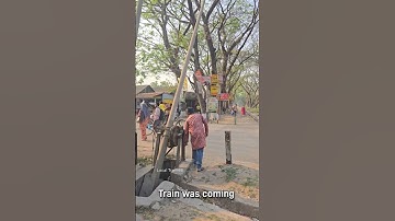 Manual railway crossing gate. #train #shorts