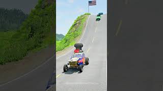 Buses & Cars vs MR PUGGINS 3D Cartoon Model – BeamNG.drive