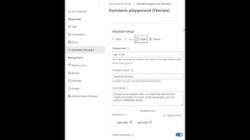 Azure OpenAI Assistants, Code Interpreter and Function Calling
