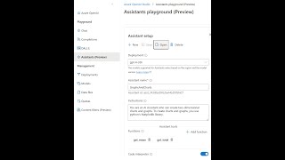 Azure OpenAI Assistants, Code Interpreter and Function Calling