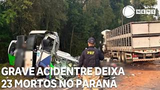 Fatal crash between bus and semi-truck leaves 23 dead in Paraná