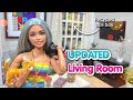 NEW LIVING ROOM USING RECYCLED ITEMS! DIY LIVING ROOM SPACE FOR BARBIES + Kitty Korner