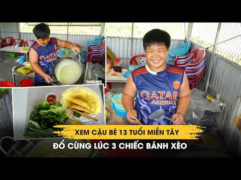 13-Year-Old Boy from the Mekong Delta Makes 3 Vietnamese Pancakes at Once to Help His Mother Make...