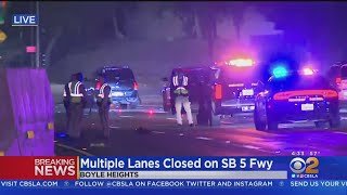 Pedestrian killed on 5 freeway in Boyle Heights