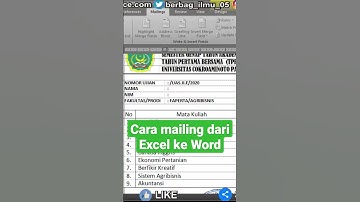 Cara mailings dari Excel ke Word #shorts #tutorial #msword #excel #mailing #yearofyou