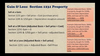 Section 1231 Property Gain and Loss Summary