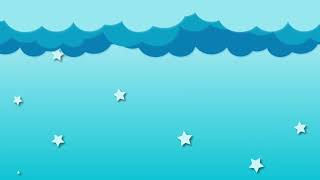 Royalty Free Template Blue Cartoon Clouds Falling Star Background Loop Animation