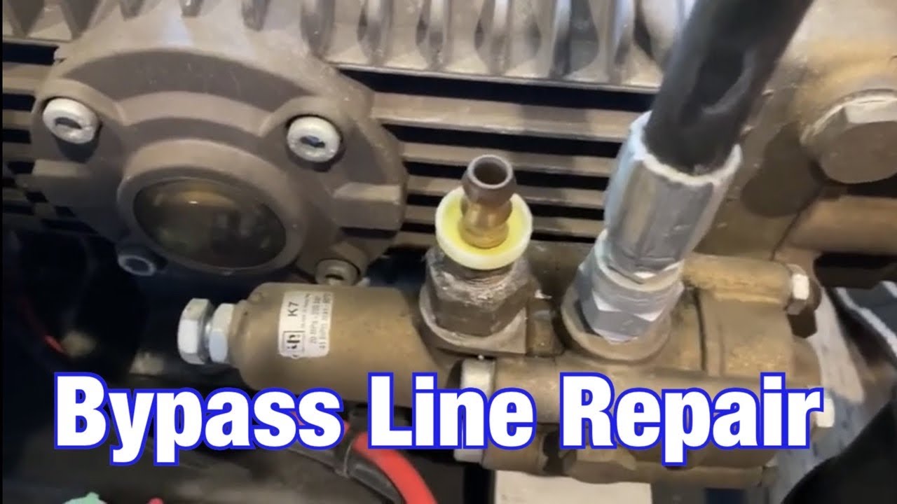 Pressure washer bypass line repair on a Honda GX690 Pressure Pro