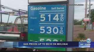 Gas prices on Molokai are more than $5 per gallon