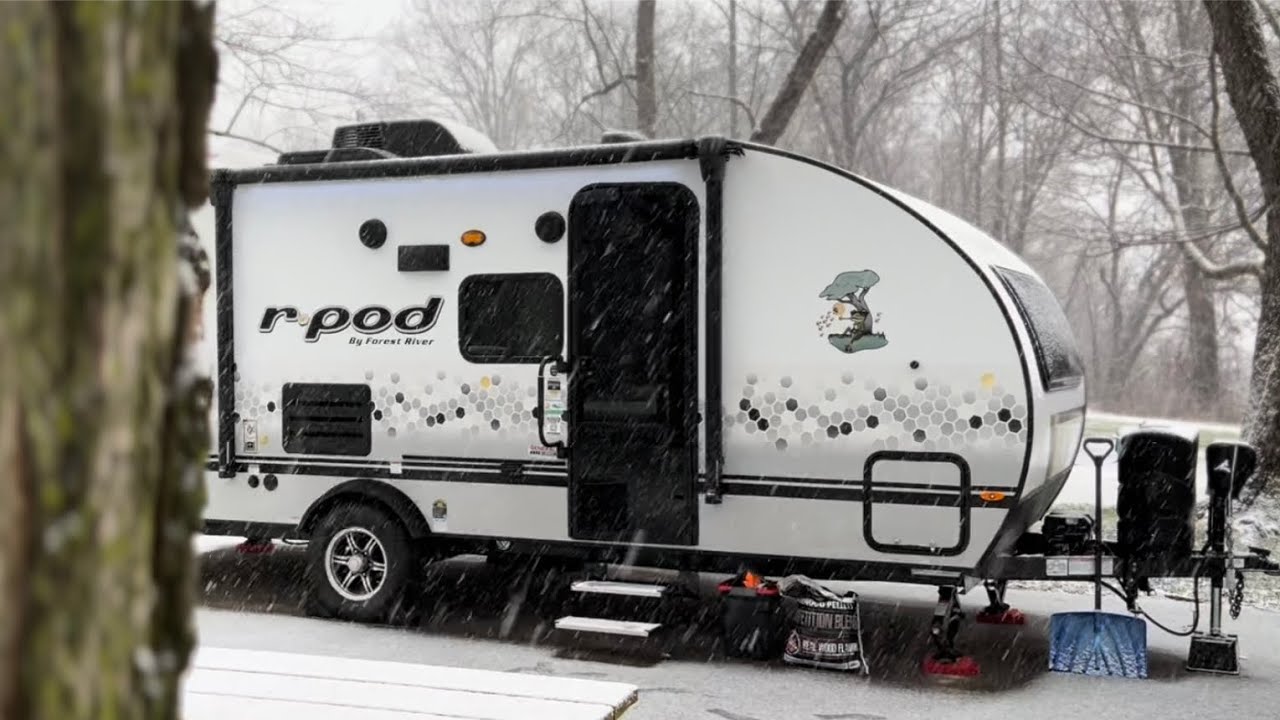 Winter Camping in Our 2022 RPod 193 Portage Lake Camp Ground