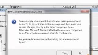 Matrix Items in RMS screenshot 1