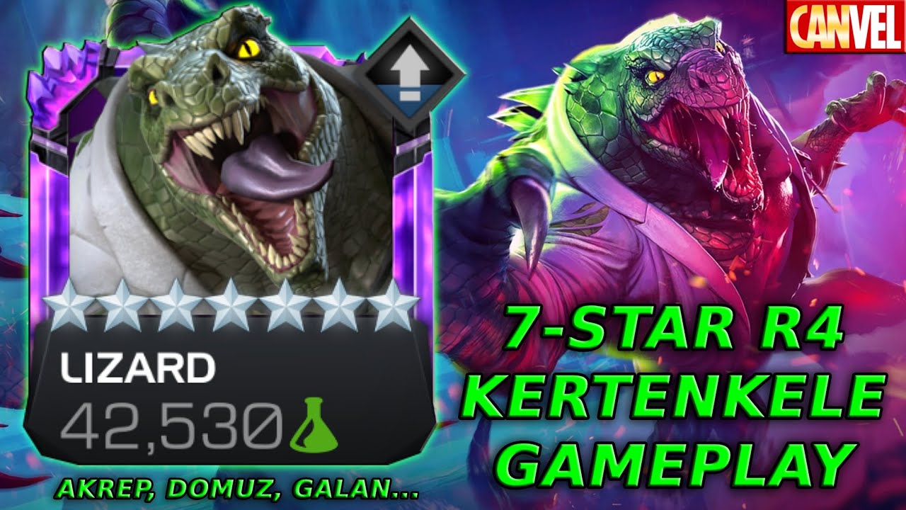 7-STAR R4 LIZARD (KERTENKELE) GAMEPLAY | HEM GÜÇ İĞNESİ HEM DE PATLAMA HASARI - MCOC