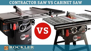 Table Saw Comparison - Contractor Saw vs. Cabinet Saw