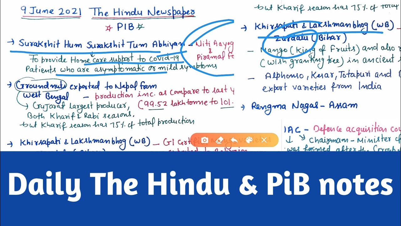 9 June 2021 The Hindu Newspaper & PiB notes in Hindi | UPSC/IAS/HCS/UPPCS & Other State exams
