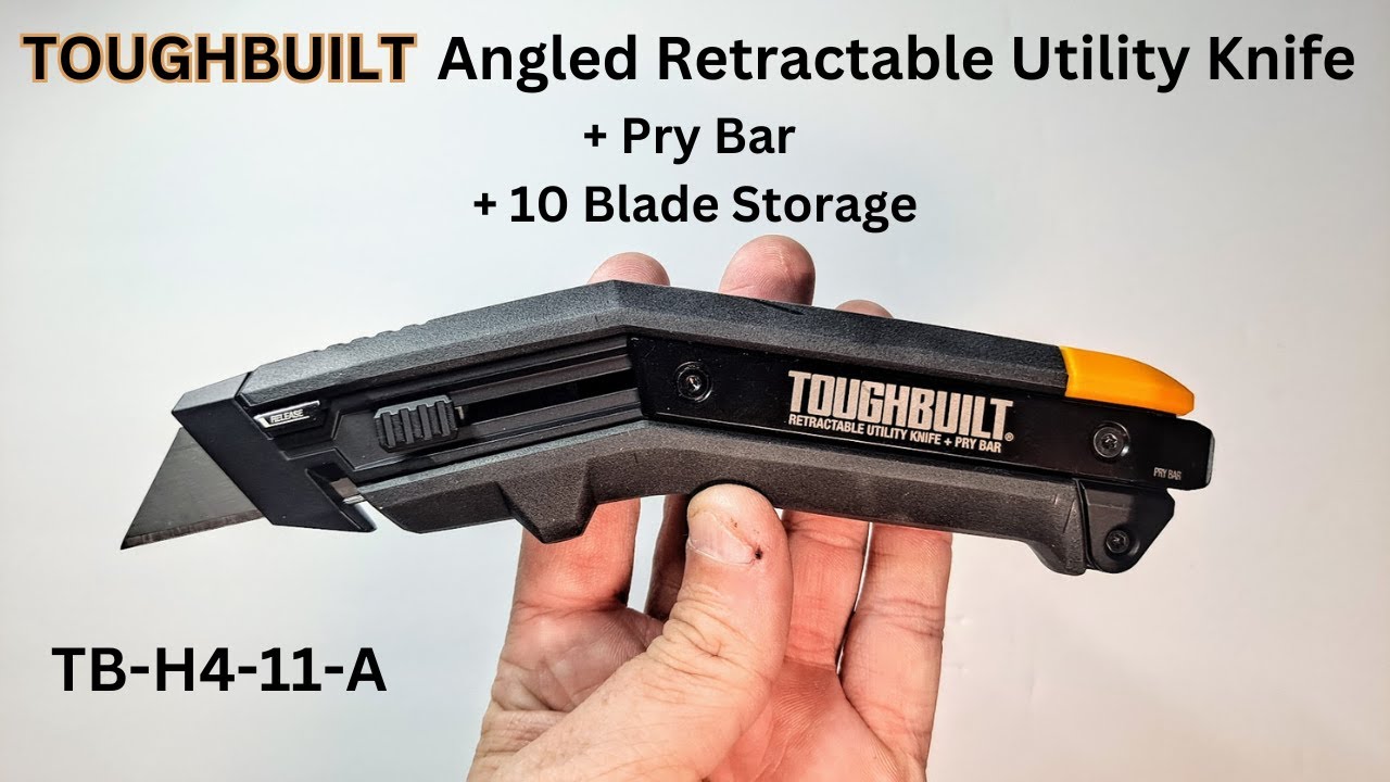 ToughBuilt Angled Utility Knife W/Pry Bar and Blade Storage YouTube