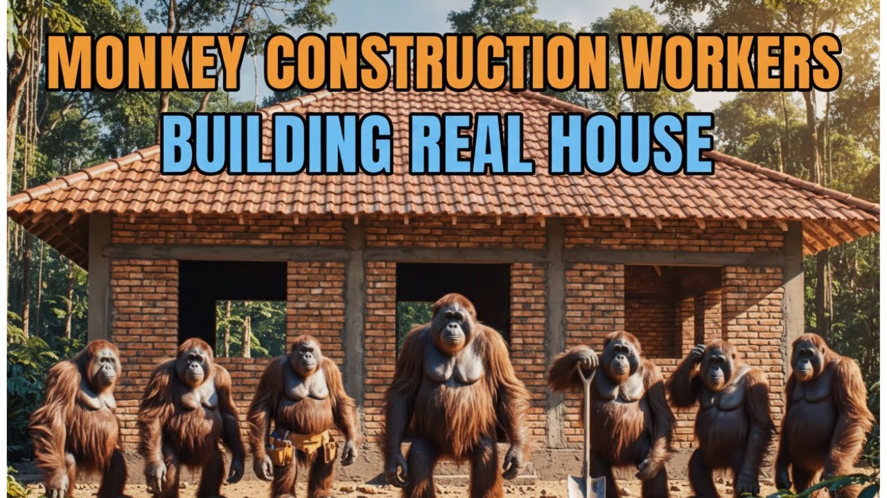 ASMR Monkey Construction Workers Building Real House | Foundation to Finish [Satisfying & Relaxing]