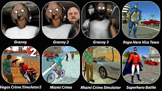 Granny 1,2,3,Rope Hero Vice Town,Vegas Crime Simulator 2,Miami Crime,Superhero Battle For Justice screenshot 5