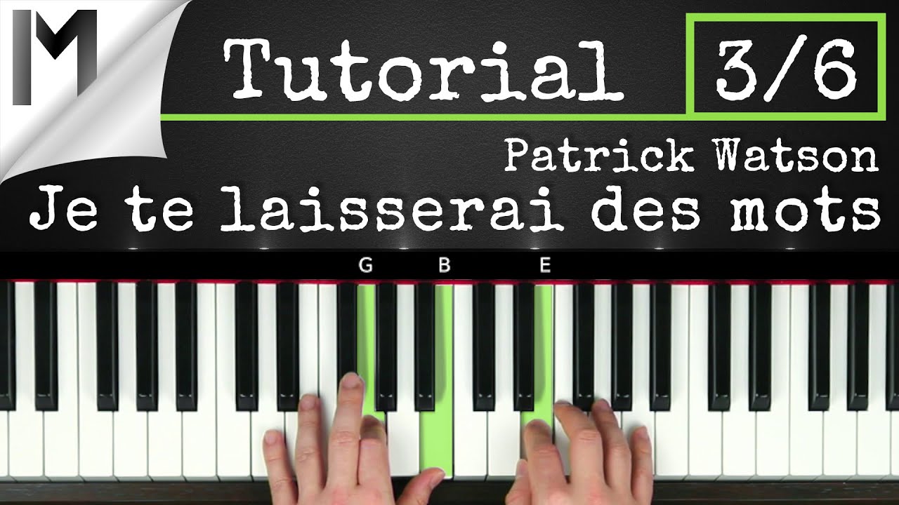 Je te laisserai des mots - Patrick Watson - Full Piano Tutorial [Part 3