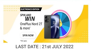 Amazon ELECTRONIC EDITION Spin and Win Quiz Answers Today|10 July 2022 | Daily Quiz Time