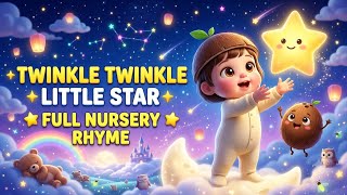 🌟 Twinkle Twinkle Little Star | Full Nursery Rhyme | Kids Song | COCOKIDSWORLD ABC 🌟