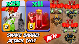 Th17 Snake Barrel Attack Strategy - Most Easiest After Update | Best Th17 Attack Clash of Clans CWL