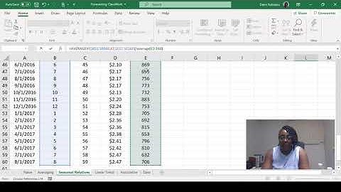 Seasonal Relatives in Excel