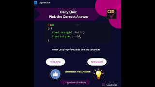 Daily CSS Quiz: Which CSS Property Makes Text Bold 🧠💻 #frontenddevelopment #webdesign #coding