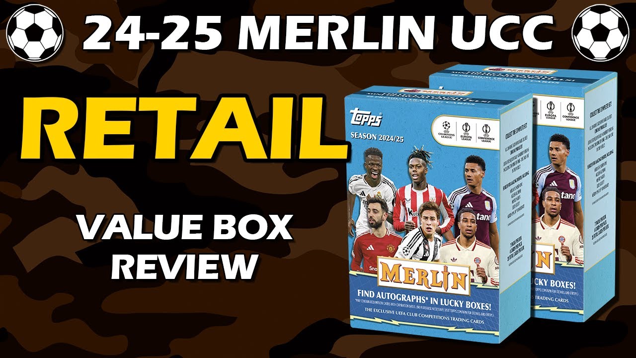 Обзор набора Topps Merlin UEFA UCC Blaster Value Box Soccer 2024-25