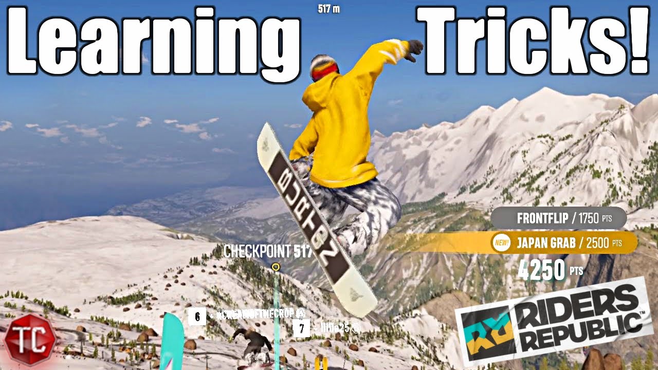 Learning how to SNOWBOARD in RIDERS REPUBLIC! How Many Tricks Can I