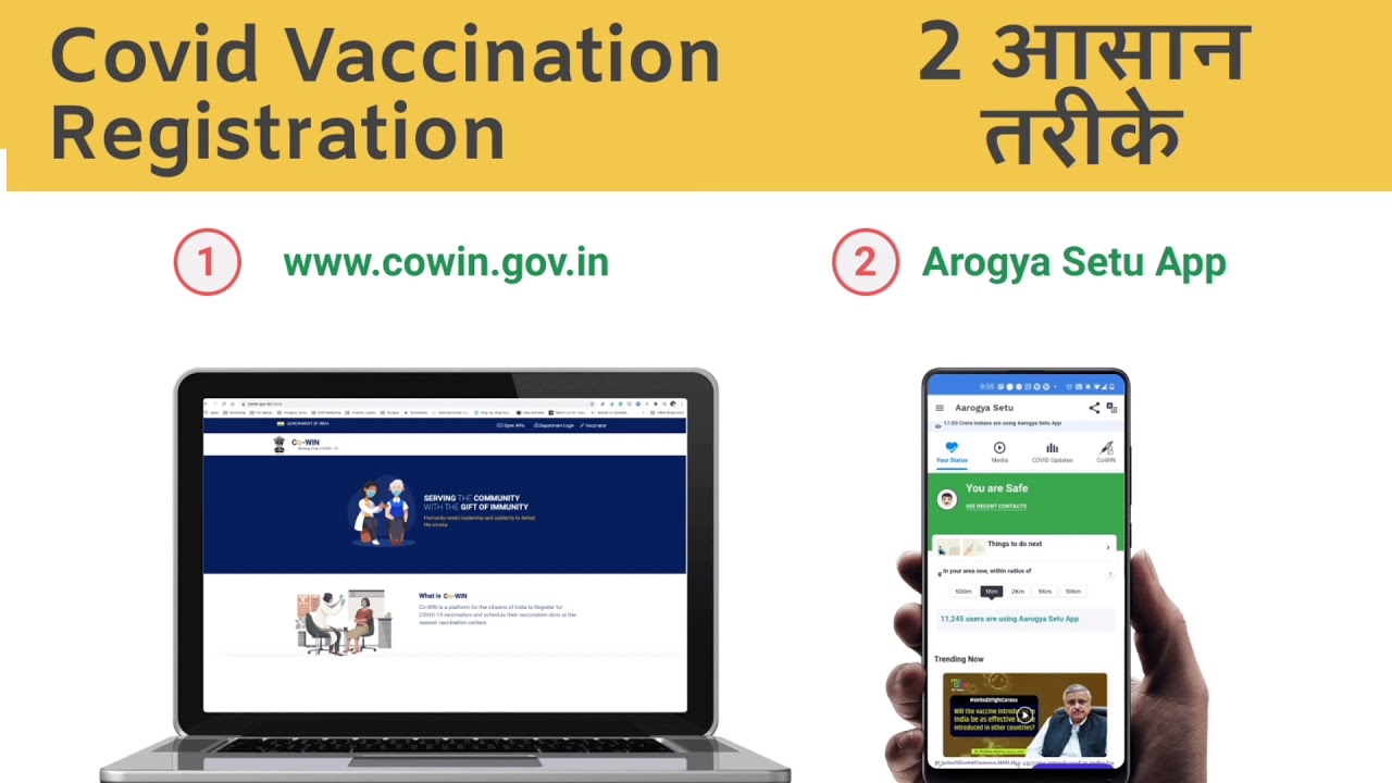 COVID Vaccination 2.0 | How To Register on COWIN Portal and Aarogya Setu | Self Registration
